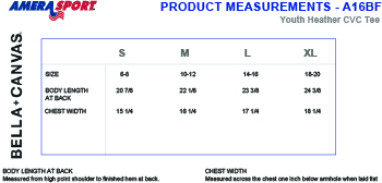 BELLA+CANVAS A61BF SIZING CHART
